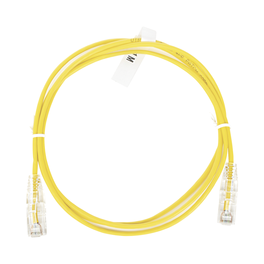 Linkedpro LP-UT6-100-YE-28 Slim Patch Cord UTP Cat6 3 ft Yellow 28 AWG