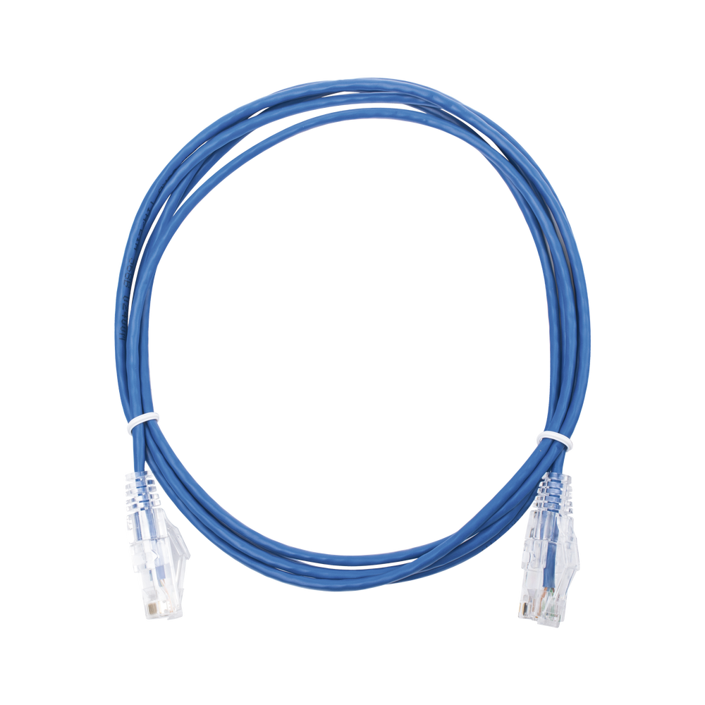 Linkedpro LP-UT6-200-BU28 Slim Patch Cord, UTP Cat6 - 6.56 ft (2 m), Blue, Reduced Diameter (28 AWG)