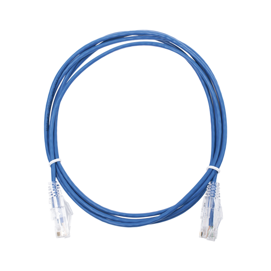 Linkedpro LP-UT6-200-BU28 Slim Patch Cord, UTP Cat6 - 6.56 ft (2 m), Blue, Reduced Diameter (28 AWG)