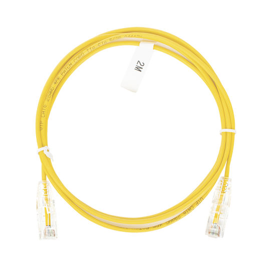 Linkedpro LP-UT6-200-YE-28 Slim Patch Cord UTP Cat6 7 ft Yellow 28 AWG