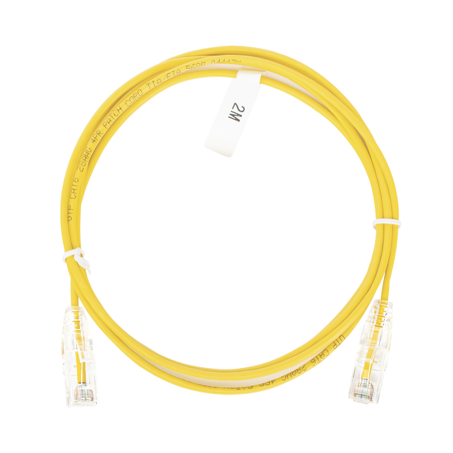 Linkedpro LP-UT6-200-YE-28 Slim Patch Cord UTP Cat6 7 ft Yellow 28 AWG