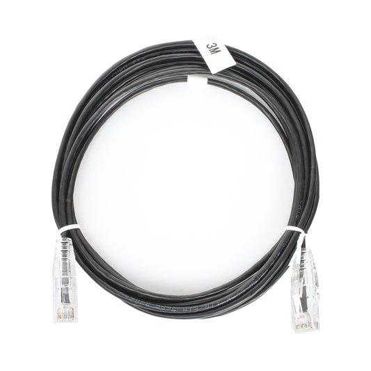Linkedpro LP-UT6-300-BK-28 Slim Patch Cord UTP Cat6 10 ft Black 28 AWG