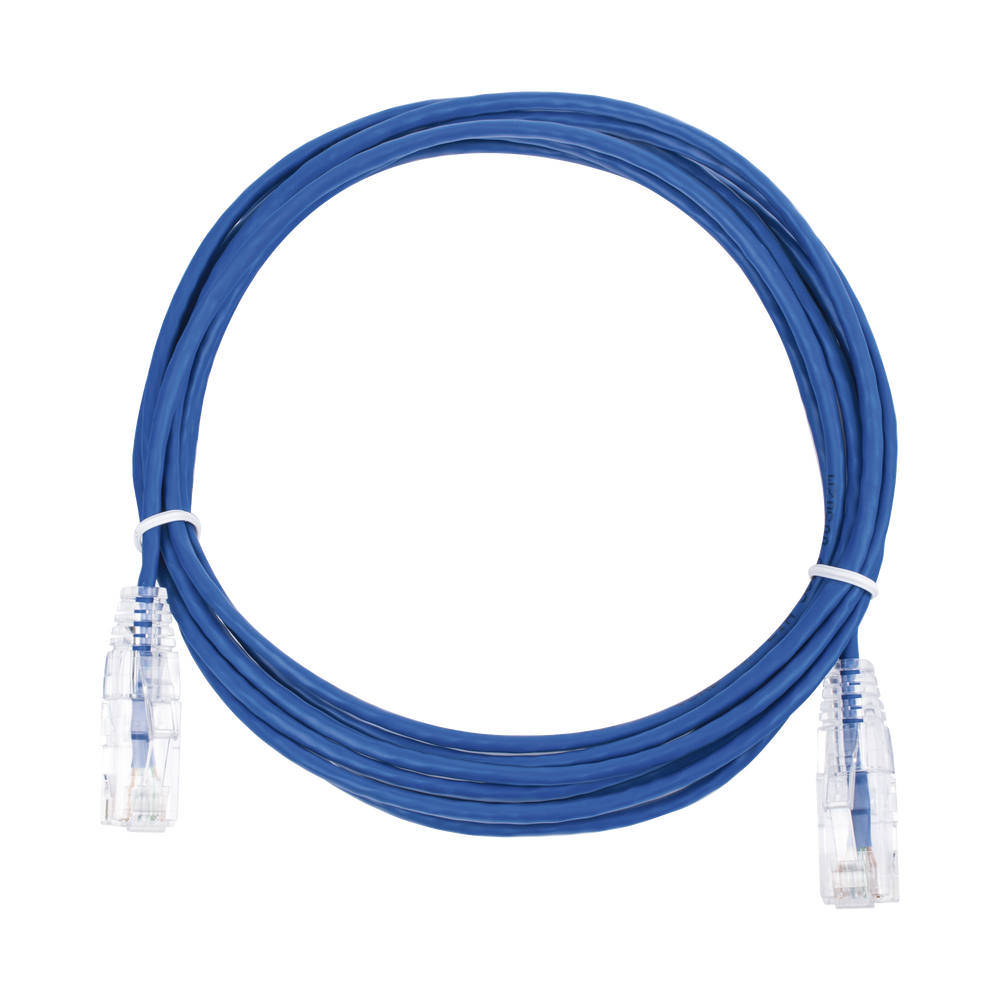 Linkedpro LP-UT6-300-BU28 Slim Patch Cord UTP Cat6 - 9.84 ft (3 m) Blue, Reduced Diameter (28 AWG)