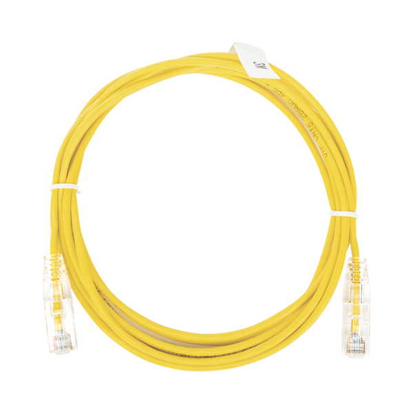 Linkedpro LP-UT6-300-YE-28 Slim Patch Cord UTP Cat6 10 ft Yellow 28 AWG