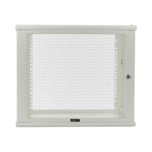 Linkedpro LW-06-05-09-UW Wall Mount Enclosure, 19in, Perforated Door, 9 RU, 380 mm Work Depth, White. SHIPPED ASSEMBLED.