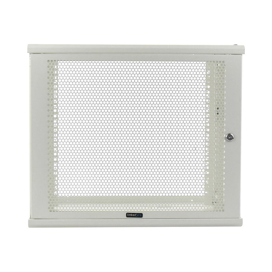 Linkedpro LW-06-05-09-UW Wall Mount Enclosure, 19in, Perforated Door, 9 RU, 380 mm Work Depth, White. SHIPPED ASSEMBLED.