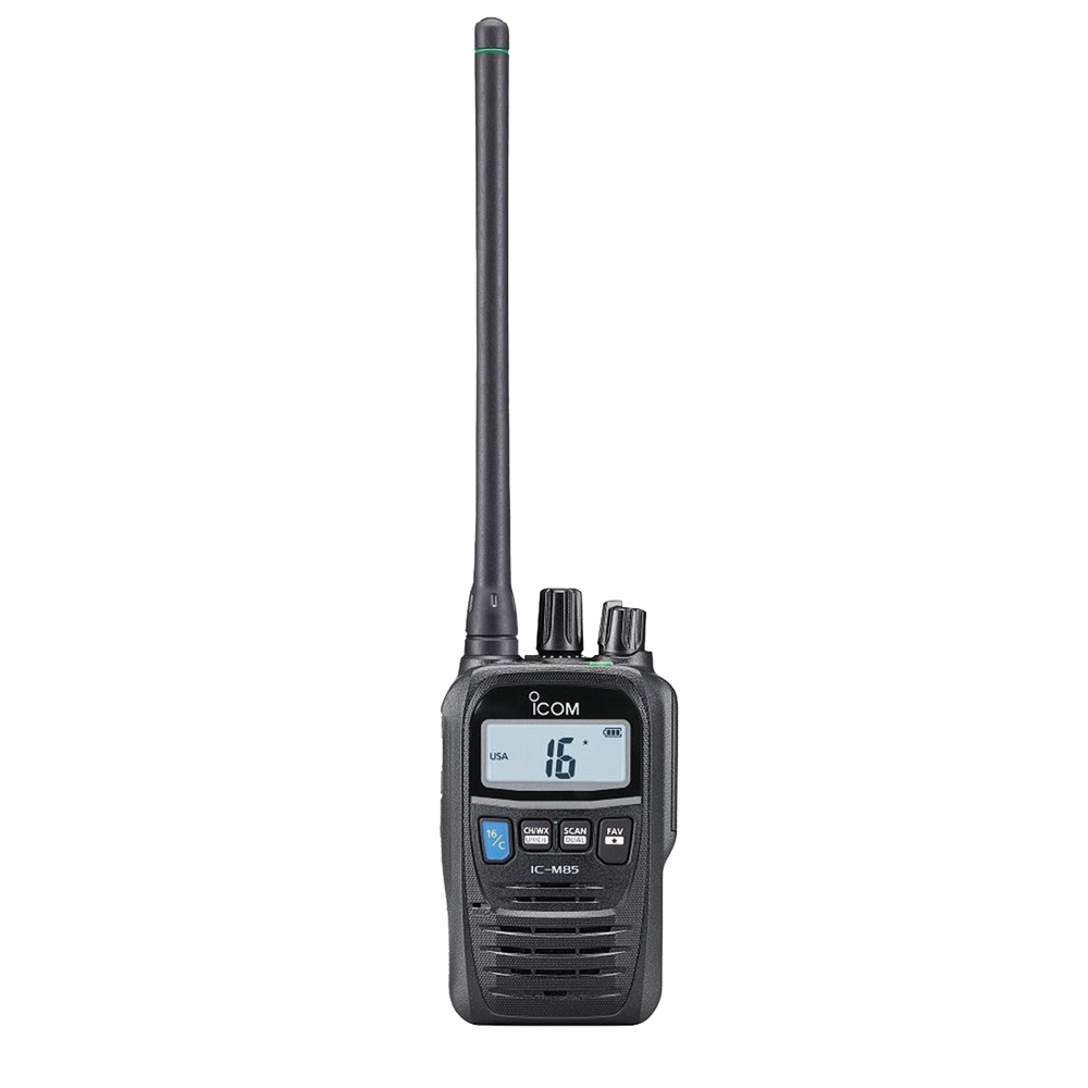 Icom M85UL31USA Intrinsically safe marine VHF MIL-810 G, 6W, Frequency Tx 156.025-157.425 MHz / Rx 156.050-163.275 MHz, Waterproof IPX8, AquaQuake™