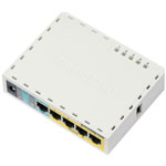 MikroTik RB750UPR2 RouterBOARD hEX PoE Lite with 650MHz CPU, 64MB RAM, 5x LAN ports, USB, RouterOS L4, plastic case, PSU
