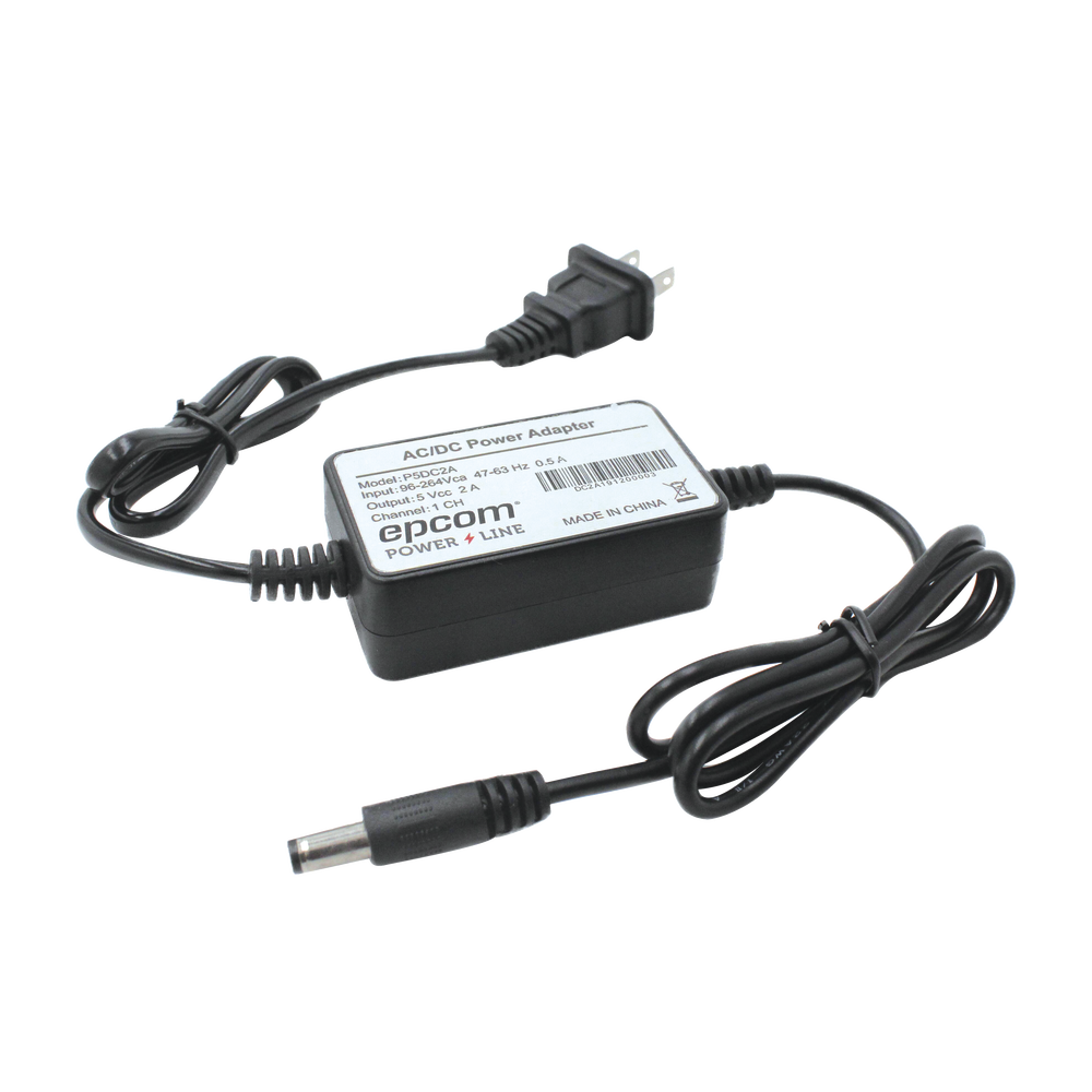 Epcom Powerline P5DC2AT Adapter Power Supply 5 Vdc Regulated @ 2A; UL; Input voltage 100-240 VAC / With Terminal Extensions