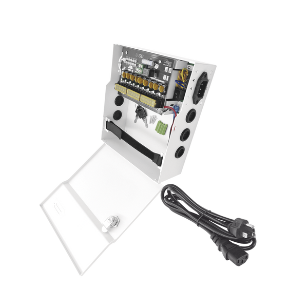 Epcom Powerline PLK12DC8ABK Professional Power Supply 11 -15 Vdc / 10A / 9 Outputs / With Backup Battery Capacity / Requires Battery / Input Voltage: 96-264 VAC