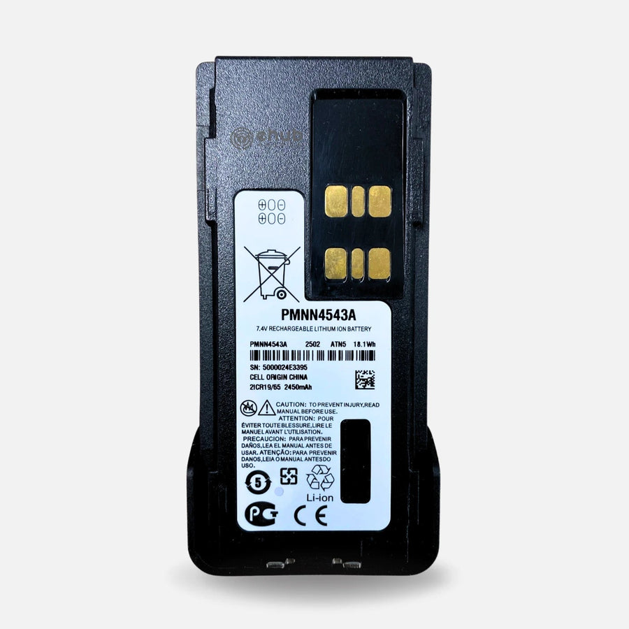 EhubAmerica PMNN4543A-R Li-Ion 2450mAh IP68 Battery for Motorola XPR3300