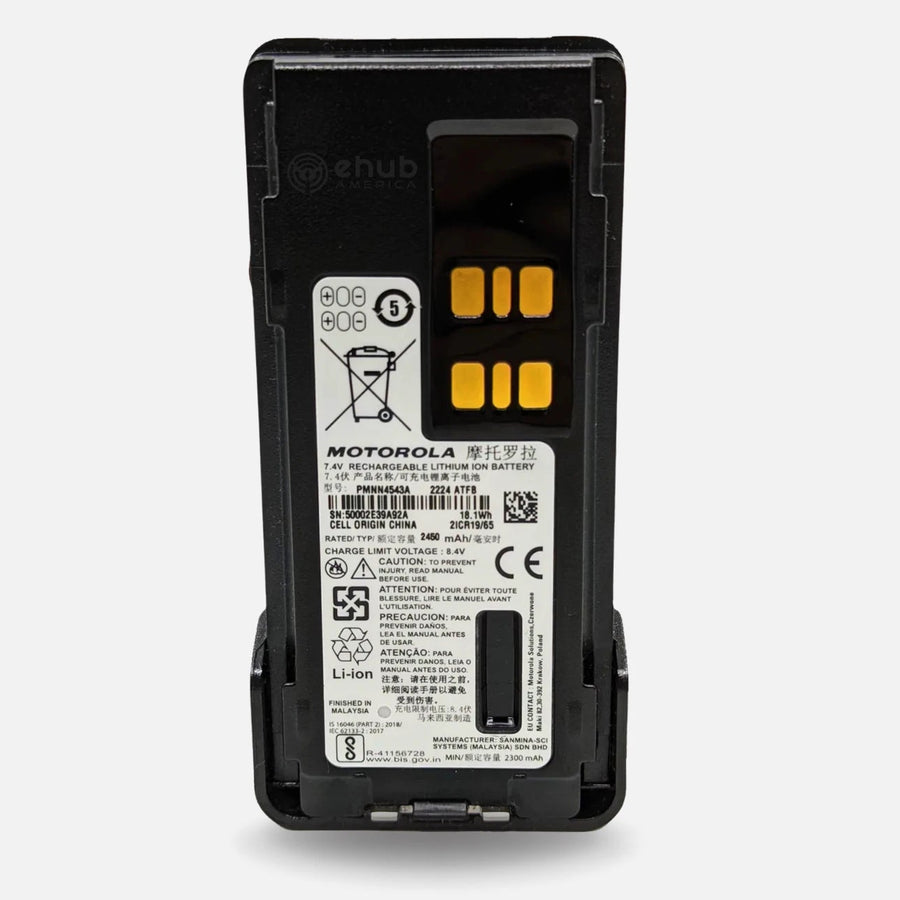 Motorola PMNN4543 PMNN4543A Li-ion Battery 2450mAh IP68 for XPR3300 XPR3500 XPR7550 DEP550