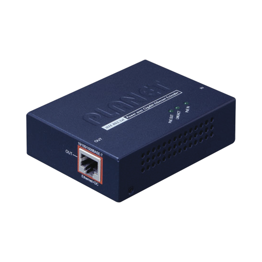 Planet POE-E201 PoE extender with 802.3at Gigabit PoE input and 802.3af/at Gigabit PoE output, up to 100 meters