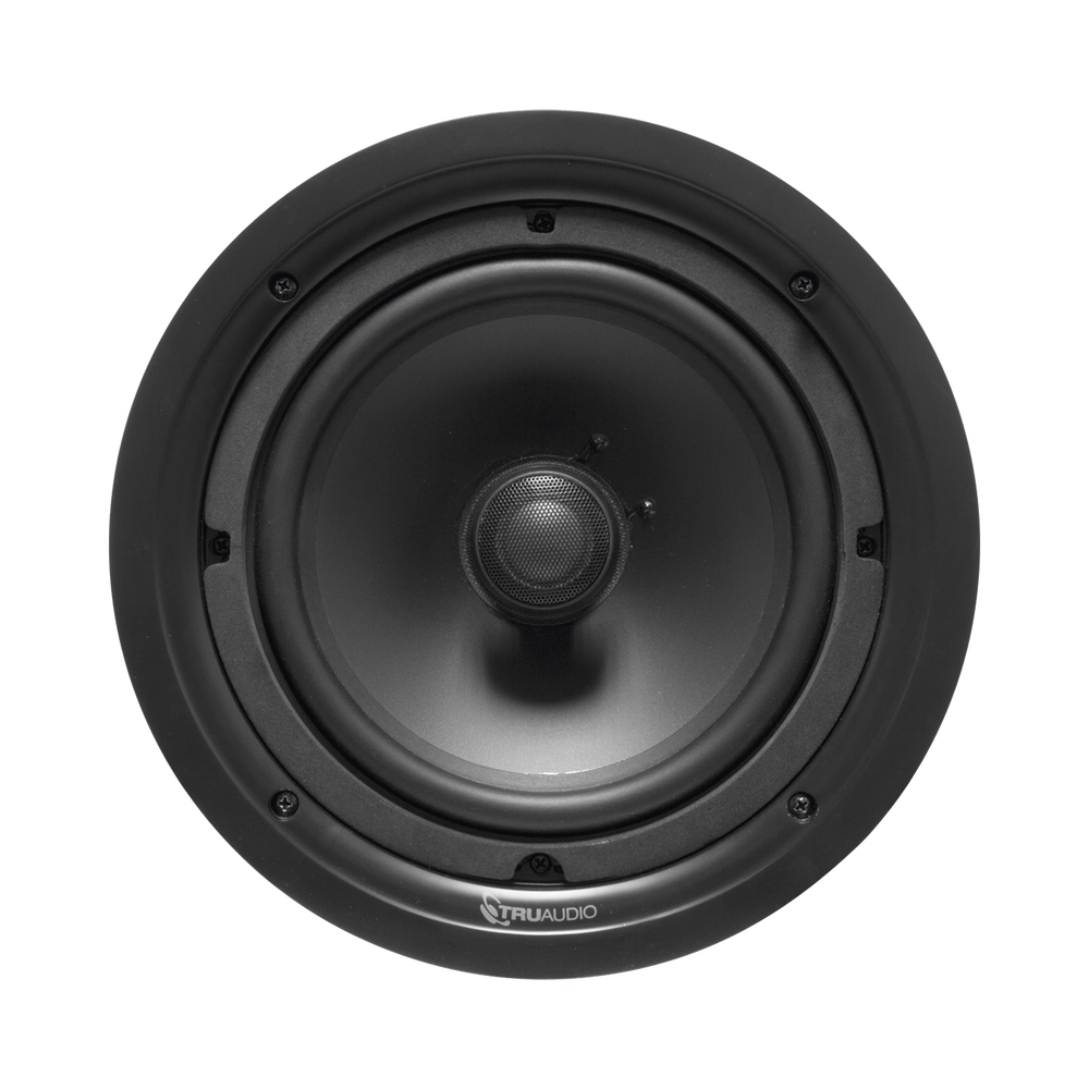 Truaudio PP-8 Phantom Series 2-way in-ceiling speaker, 8 in injected poly woofer, 1in silk dome swivel tweeter, 5-120 watts, 8 Ohms