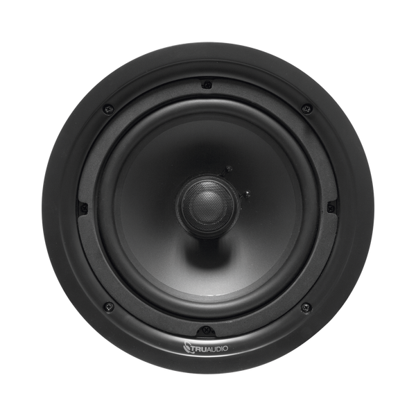 Truaudio PP-8 Phantom Series 2-way in-ceiling speaker, 8 in injected poly woofer, 1in silk dome swivel tweeter, 5-120 watts, 8 Ohms
