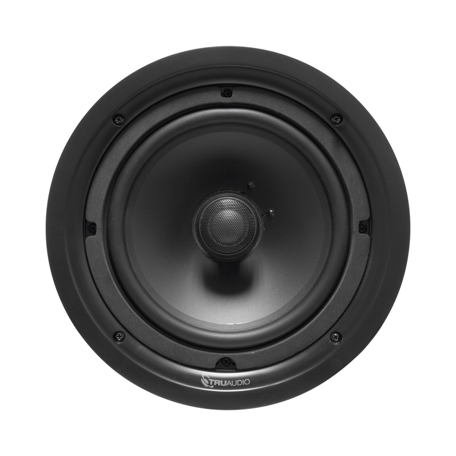 Truaudio PP-8 Phantom Series 2-way in-ceiling speaker, 8 in injected poly woofer, 1in silk dome swivel tweeter, 5-120 watts, 8 Ohms