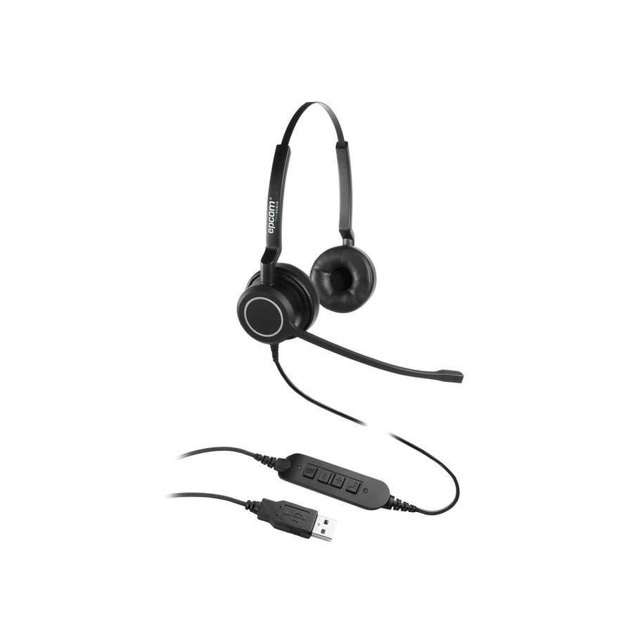 Epcom Proaudio PROA-HS10USBD ProA Duo Headset, HD Audio, Noise Cancelling Microphone, USB Connection
