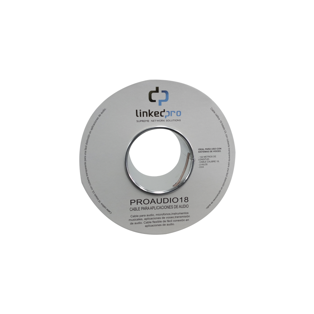 Epcom PRO-AUDIO-18 Professional Grade Audio Cable, Gauge 18, 2 Wires, Type CCA, Ideal for Speakers and Microphones, Reel 500 ft (150 m)