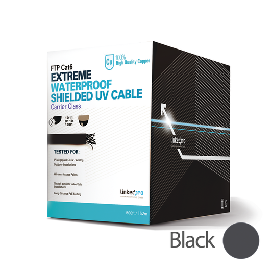 Linkedpro PRO-CAT-6-EXT/500 500 ft Shielded Cat6, FTP 100% , UL, Ideal for video surveillance and Data Networks, Outdoor Applications
