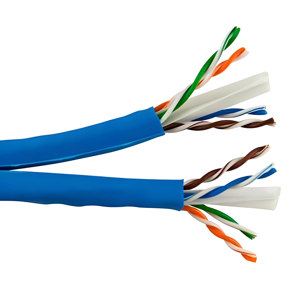 Linkedpro PSCCAT6 1000ft (305m) Cat6 UTP Ethernet Cable - 24AWG Solid Bare Copper, Gigabit Indoor Rated, 250MHz, PoE/PoE+ Compatible, Fluke Tested to 295ft (Blue)