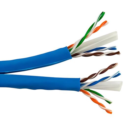 Linkedpro PSCCAT6 1000ft (305m) Cat6 UTP Ethernet Cable - 24AWG Solid Bare Copper, Gigabit Indoor Rated, 250MHz, PoE/PoE+ Compatible, Fluke Tested to 295ft (Blue)