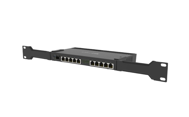 MikroTik RB4011iGS+RM 10-Port Gigabit Router 1x 10Gbps SFP+ Quad-Core 1.4GHz Fanless Rackmount PoE Out