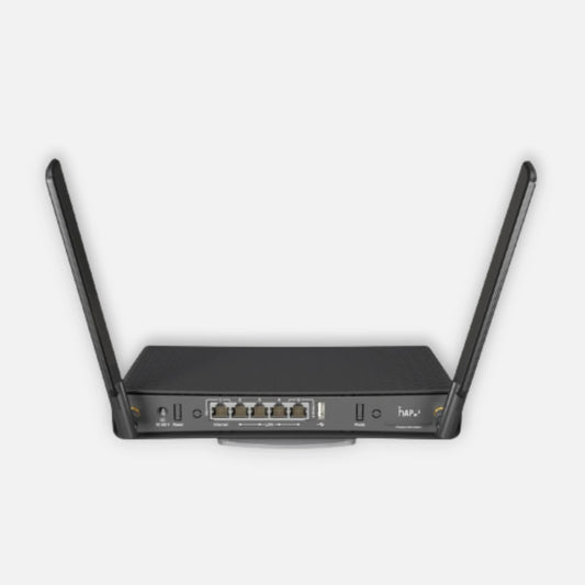 MikroTik RBD53IG-5HACD2HND RouterBOARD hAP ac3 with 716MHz CPU, 256MB RAM, 5x GLAN (PoE-Out on port 5), Dual Chain 802.11n/ac 2.4/5GHz Radios with External Antennas, USB, PSU, RouterOS L4, Int. version