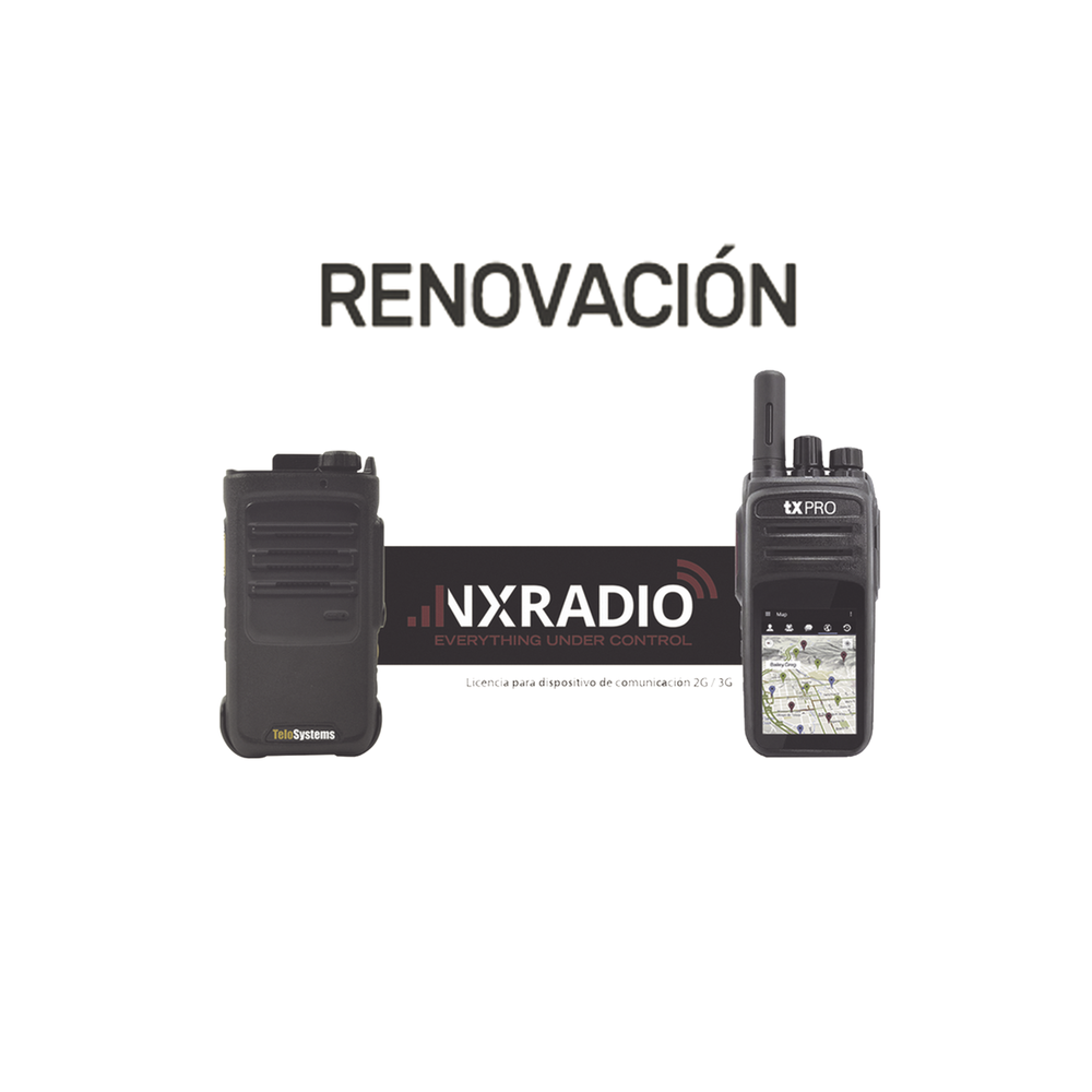 Nxradio RENOVACIONNXRADIOTERMINAL 1YR Extend NXRadio Service for NXPOC130/ TE390/TXR50A/TXR58A (Annual licensing)