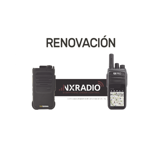 Nxradio RENOVACIONNXRADIOTERMINAL 1YR Extend NXRadio Service for NXPOC130/ TE390/TXR50A/TXR58A (Annual licensing)