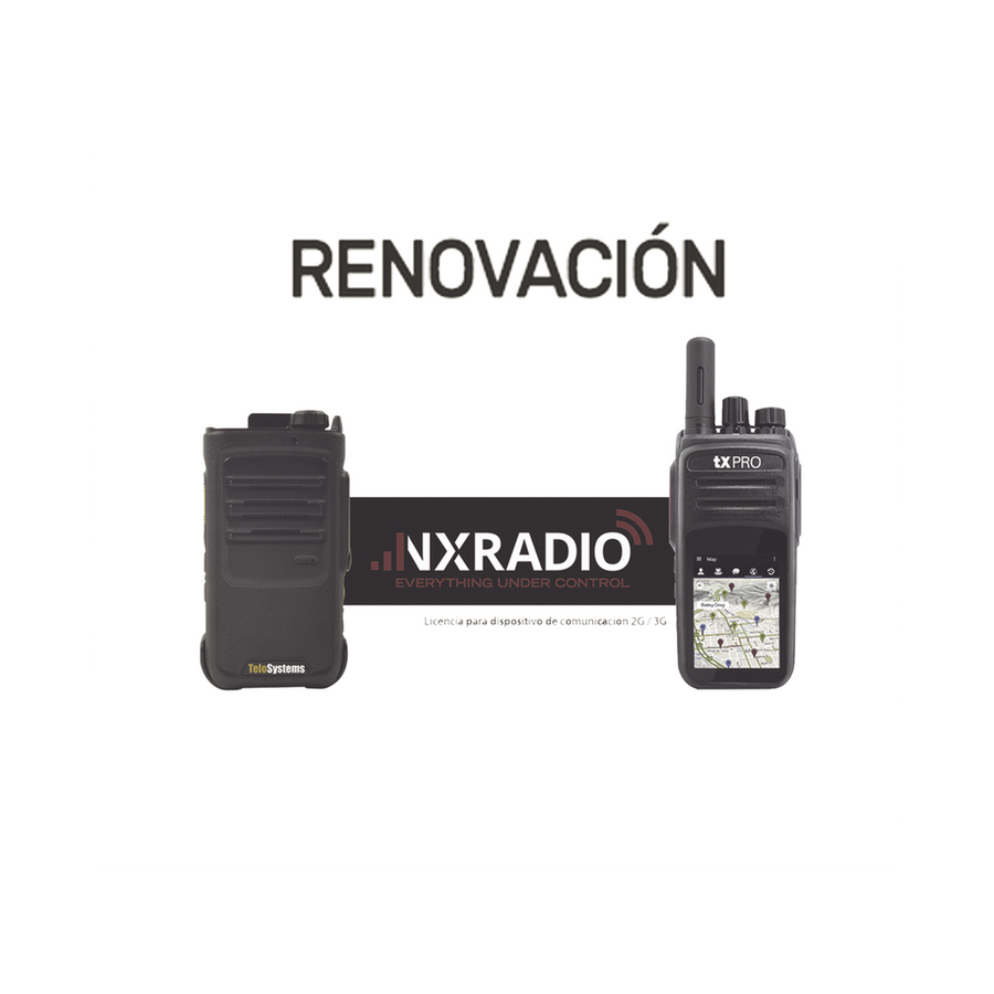 Nxradio RENOVACIONNXRADIOTERMINAL 1YR Extend NXRadio Service for NXPOC130/ TE390/TXR50A/TXR58A (Annual licensing)