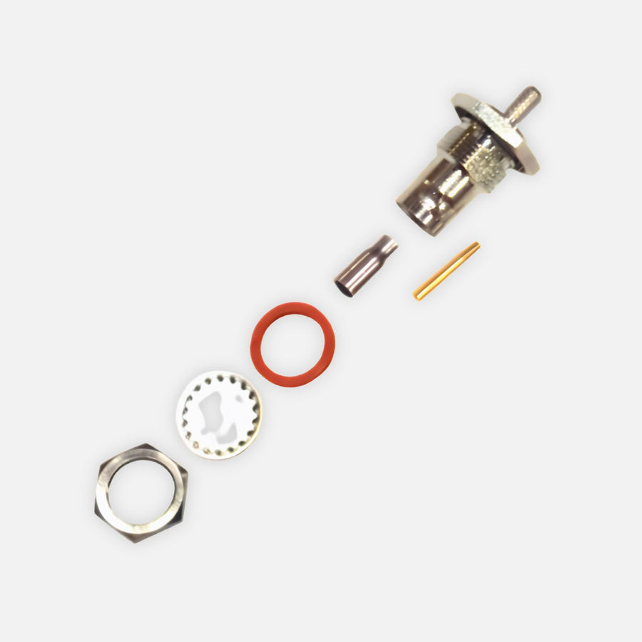 RF Industries RFB-1117-BT (5-Pack) BNC Female Rear Mount RF Connector RG-174