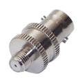 RF Industries RFB-1142-4 Adapter on Line from BNC Female Connector to SMA Short Female Connector for Cellular Motorola, Nickel/ Gold/ PTFE.
