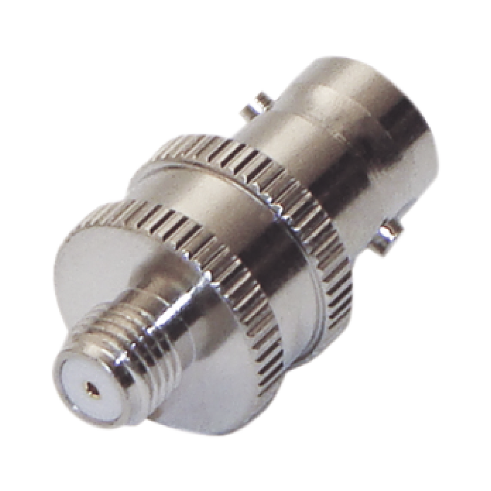 RF Industries RFB-1142-4 Adapter on Line from BNC Female Connector to SMA Short Female Connector for Cellular Motorola, Nickel/ Gold/ PTFE.