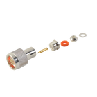 RF Industries RFN-1000-1S N Male Connector, Clamp for RG-58/U, RG-142/U, Silver/ Gold/ PTFE.
