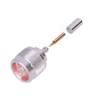 RF Industries RFN-1005-3C N Male Connector to Crimp on RG-58/U Cable, Silver/ Gold/ PTFE.