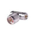 RF Industries RFN-1010-1 T Shape Adapter, from N Male to Double N-Female Connector, Silver/ Gold/ PTFE.