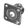RF Industries RFN-1021-14 N Female Connector, 4-Hole Panel Mounting, 18 mm, Slotted Contact, Nickel/ Gold/ PTFE.