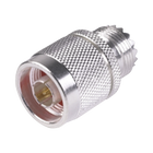 RF Industries RFN-1035-1 Straight Adapter from N Male to UHF Female (SO-239) Connector, Silver/ Gold/ PTFE.