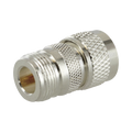 RF Industries RFN-1036-1 Straight Adapter from N Female to UHF Male (PL-259) Connector, Silver/ Gold/ PTFE.