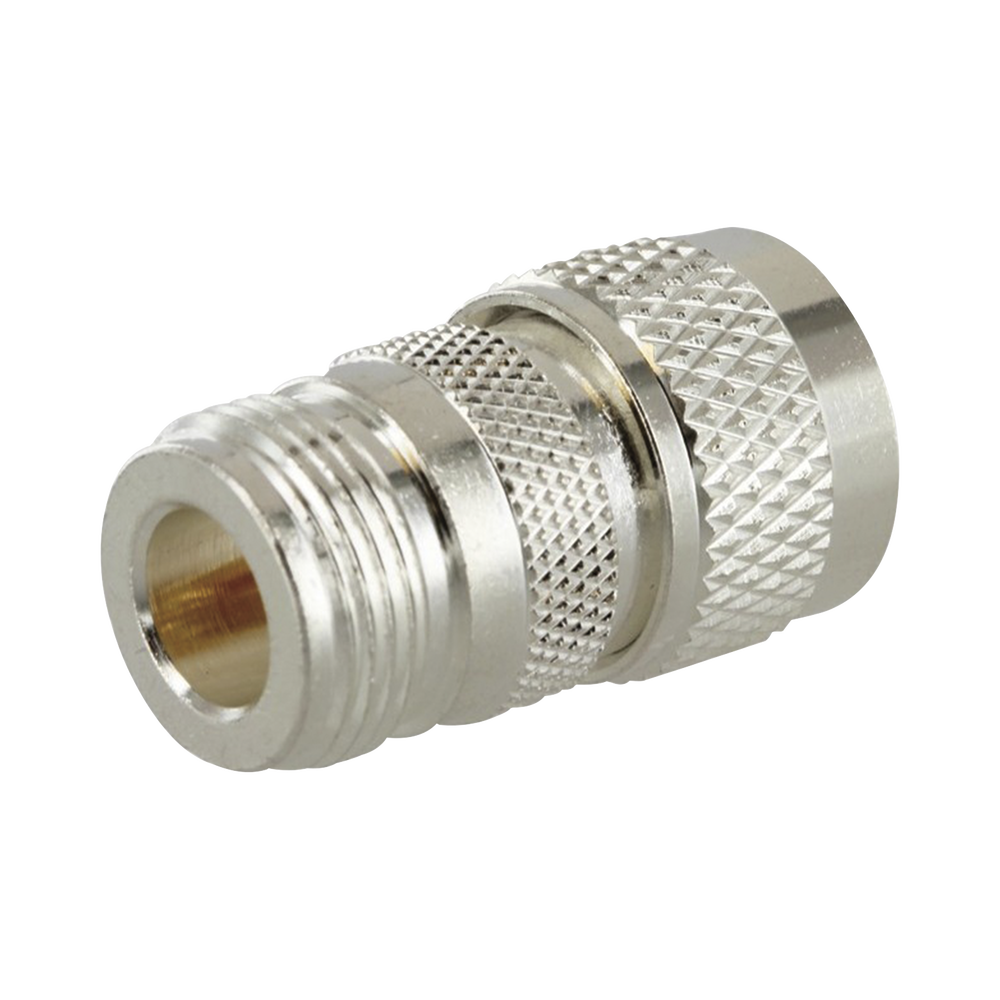 RF Industries RFN-1036-1 Straight Adapter from N Female to UHF Male (PL-259) Connector, Silver/ Gold/ PTFE.