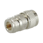 RF Industries RFN-1036-1 Straight Adapter from N Female to UHF Male (PL-259) Connector, Silver/ Gold/ PTFE.