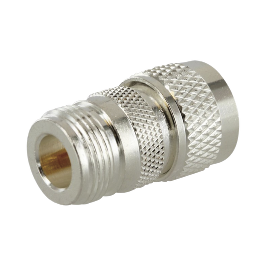 RF Industries RFN-1036-1 Straight Adapter from N Female to UHF Male (PL-259) Connector, Silver/ Gold/ PTFE.