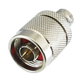 RF Industries RFN-1037-1 Straight Adapter from N Male to BNC Female Connector, Silver/ Gold/ PTFE.