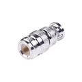 RF Industries RFN-1038-1 50 Ohm on Line Straight Adaptor, from N Female Connector to BNC Male, Silver / Gold /PTFE.