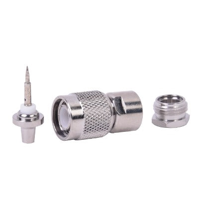 RF Industries RFT-1204 TNC Straight Male Connector to Clamp on RG-58/U and Group C 50 Ohm Nickel/ Silver/ Delrin.