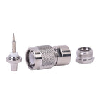 RF Industries RFT-1204 TNC Straight Male Connector to Clamp on RG-58/U and Group C 50 Ohm Nickel/ Silver/ Delrin.