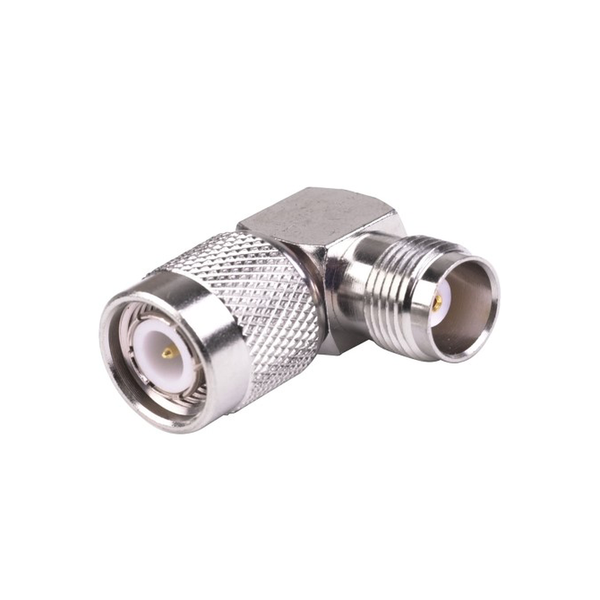 RF Industries RFT-1227 Right Angle Adapter from TNC Female Connector to TNC Male, Nickel/ Gold/ PTFE.