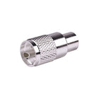 RF Industries RFU-500 UHF Male Connector (PL-259) for RG-8/U, 8237, RG-8U-SYS, 8267, 8268, 9913, RFLASH-1113, 8214, CTN-400, LMR-400 cables, Silver (Nickel on Shell)/ Silver/ D.A.P. (Mineral and Synthetic Fiber).