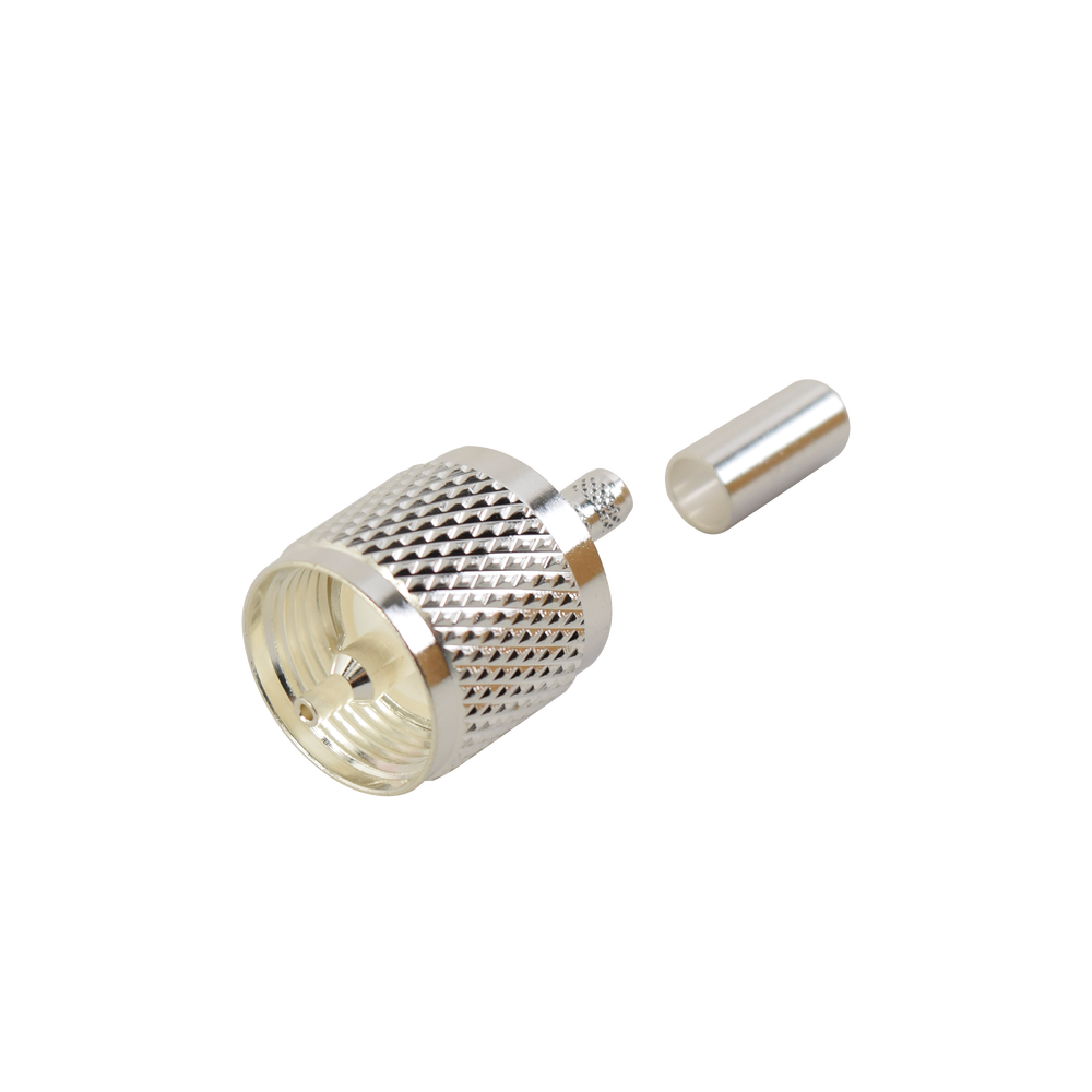 RF Industries RFU-505-ST UHF Male connector (PL-259) to crimp on RG-58/U, RG142/U cables.
