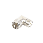 RF Industries RFU-532 Right Angle Adapter, from UHF Male (PL-259) to UHF Female (SO-239) Connector, Nickel/ Gold/ Delrin.